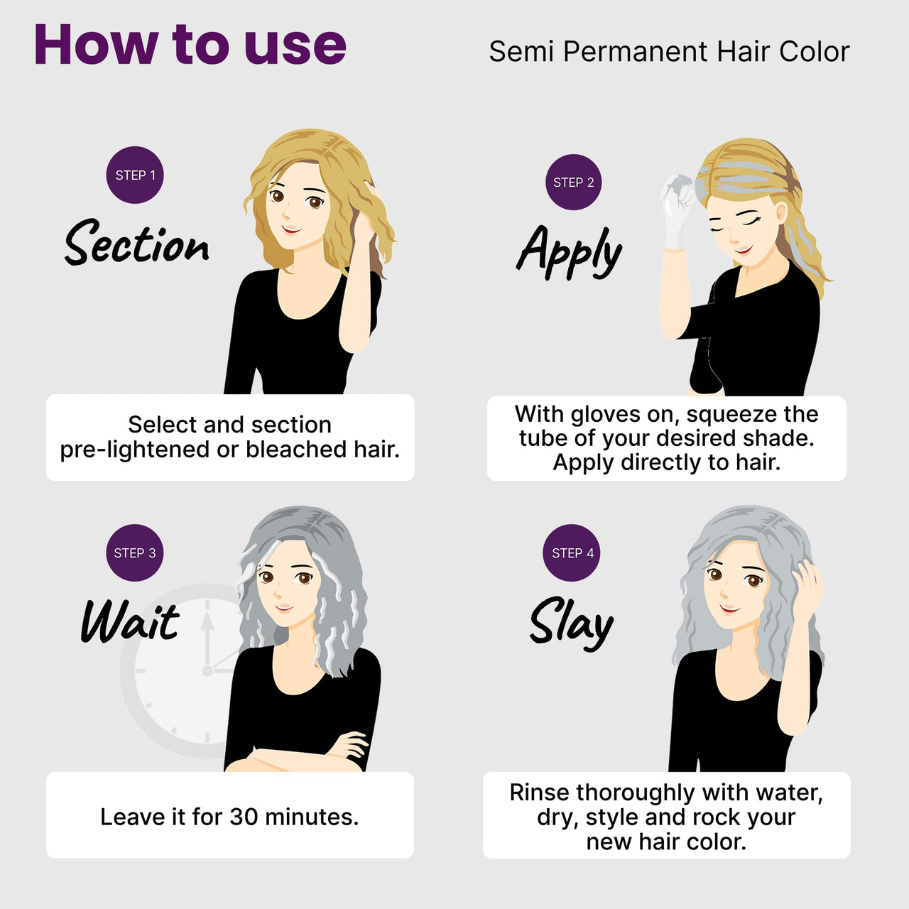 2.Oh! Italian- Steel Grey Hair Color For Women & Men | Ammonia-Free DIY Semi Permanent Hair Color | Enriched with Argan Oil | Lasts upto 5-6 Washes | Pack of 2