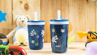 Zak Designs Disney Mickey Mouse Kelso Tumbler Set, Leak-Proof Screw-On Lid with Straw, Bundle for Kids Includes Plastic and Stainless Steel Cups with Bonus Sipper (3pc Set, Non-BPA)15 fl oz. Classic