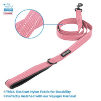 Voyager Step-in Lock Dog Harness w Reflective Dog Leash Combo Set with Neoprene Handle 5ft - Supports Small, Medium and Large Breed Puppies/Cats by Best Pet Supplies - Pink/Black Trim, L Harness Leash Set (Pink/Black Trim) L (Chest: 20 - 25