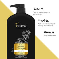 TryOnes Daily Nourishing Sulphate Free Shampoo | Keratin Shampoo with Brahmi & Argan Oil | Sulphate Free, Paraben Free - 1000 ml