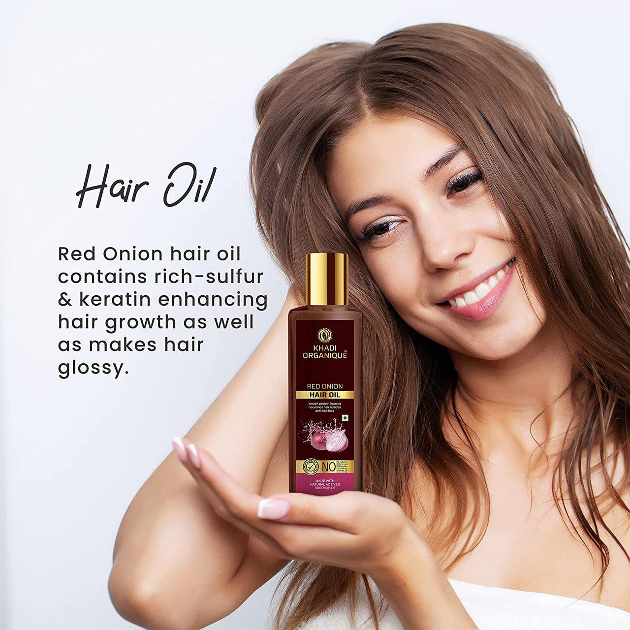 Khadi Organique Red Onion Hair Oil (Pack of 4) 400 ml