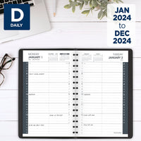 AT-A-GLANCE 2024 Daily Planner, Quarter-Hourly Appointment Book, 5