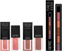 RENEE Lipstick FAB5 Nude (Matte) & Lip Gloss 2. Pucker Up Peach (Glossy) & Lip Gloss 3. Nice and Nude (Glossy)