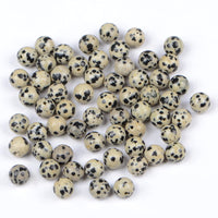 Bymitel 90pcs Natural Crystal Beads Stone Gemstone Round Energy Healing Loose Beads with Stretch Cord for Jewelry Making Bracelets Anklets (Dalmation Jasper, 10mm 90pcs) Dalmation Jasper