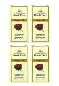 Khadi Pure Herbal Rose Essential Oil, 15 Ml (Pack Of 4)