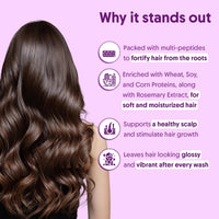 Aravi Organic Multi Peptide Anti-Hair Fall Shampoo - Acetyl Tripeptide 3, Palmitoyl, Oligopeptide & Rosemary - 200 ml