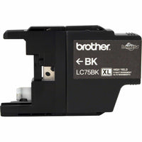 Brother Genuine High Yield Black Ink Cartridge, LC75BK, Replacement Black Ink, Page Yield Up to 600 Pages, LC75