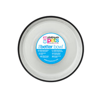 Platinum Pets 6.25 Cup Embossed Non-Tip Stainless Steel Dog Bowl, Pearl White Large