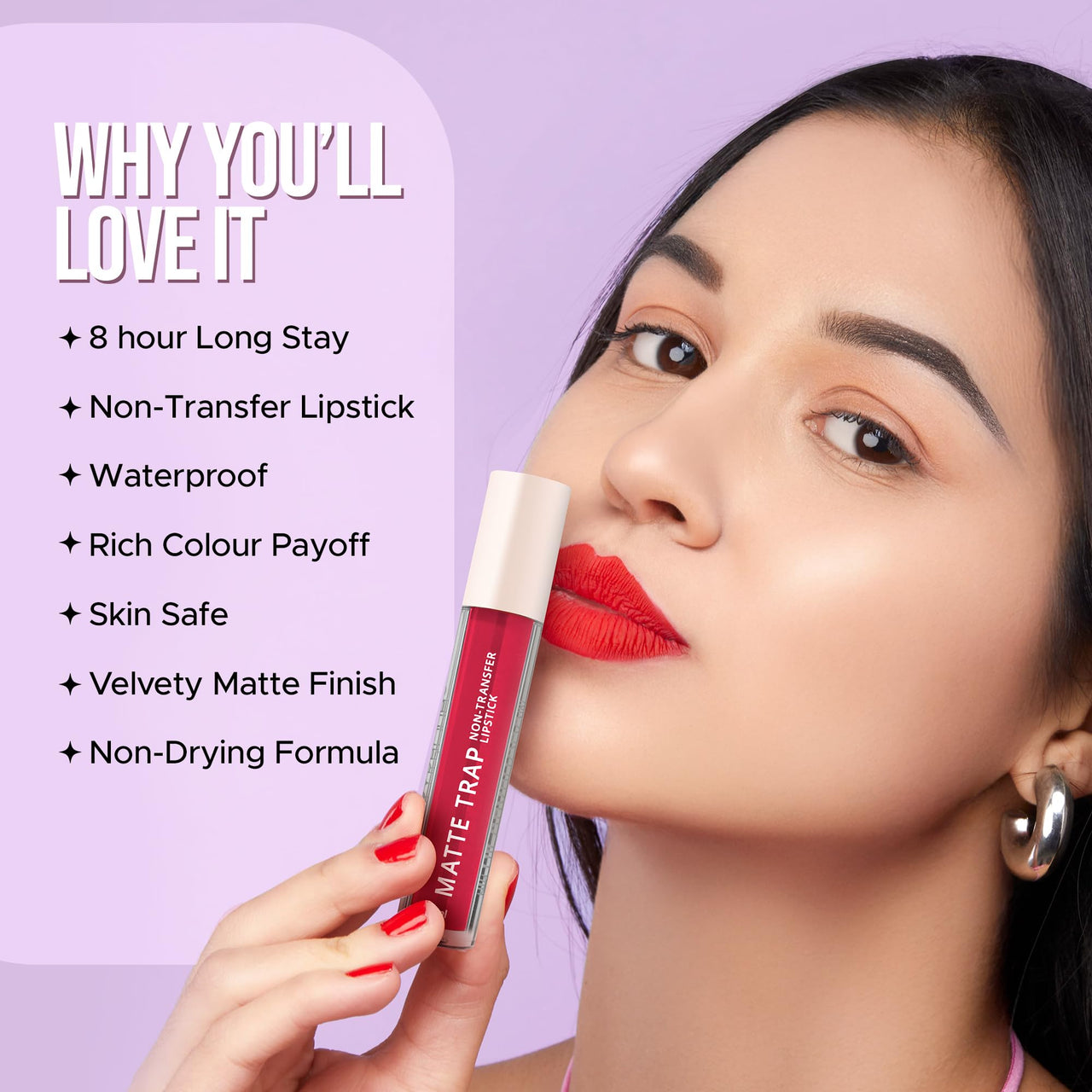 Hilary Rhoda Matte Trap Liquid Lipstick | Non-Transfer & Waterproof Lipstick | 8-Hour Long Stay | Non-Drying Formula | 5ml (Nude Chilli - Shade 09)