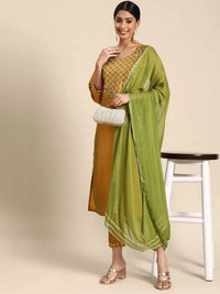 LookMark Womens Art Silk Kurta and Pant Set with Dupatta