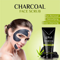 Globus Naturals Charcoal Face Scrub Enriched with Tea Tree, Retinol & Lactic Acid for Exfoliation, Acne & Blackhead Removal, 100 gm