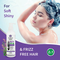 Ayouthveda Healthy Hair Shampoo 200ml With Bhringraj and Shikakai | Best Hair Shampoo for Women | Control Hair Breakage & Dandruff | Herbal Conditioner & Cleansers(Pack Of 1; 200ml)