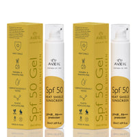 AVEIL Heat Shield Gel Sunscreen SPF 50 With PA+++ | For All Skin Types | Paraben & Paraffin free | Hydrating Sunscreen | Sun Protection From UVA, UVB, IR | No White Caste | Pack of 2-50ml each