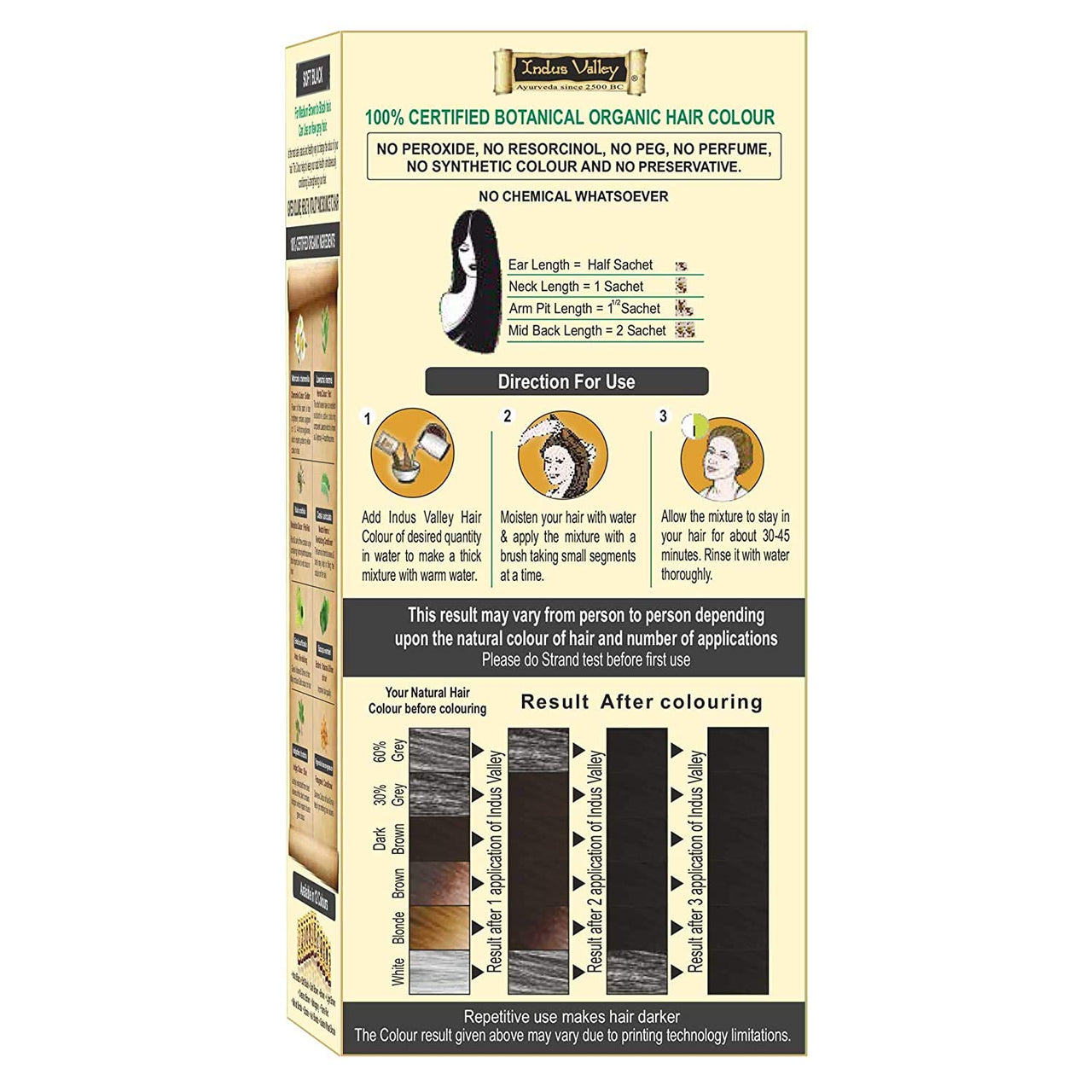 INDUS VALLEY 100% Certified Organic Hair Colour (Soft Black) - (120g*2=240g)