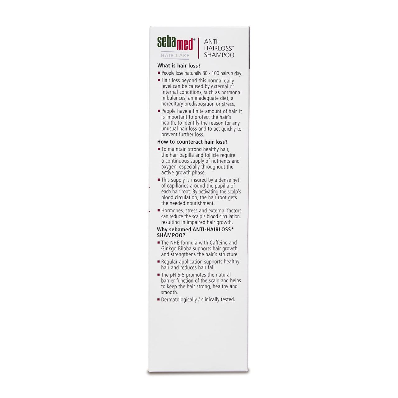 Sebamed Anti Hairloss Shampoo 200Ml | Ph 5.5 | Reduces Hairloss | Caffeine & Gingko Biloba | All Hair Types | Pack of 3