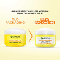 Garnier Skin Naturals, Day Cream, Brightening & Protects Skin from Sun, Bright Complete Vitamin C Serum Cream, 45 g