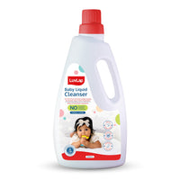 LuvLap Baby Liquid Cleanser 1000ml, For cleaning feeding bottle, cutlery, toys, fruits & vegetables, Kills 99.9% Germs, pH Balanced Dermatologically tested formula, No harsh chemicals, Bio-degradable