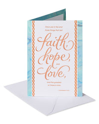 American Greetings Religious Sympathy Card (Faith, Hope, and Love) Faith, Hope, and Love