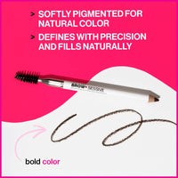 wet n wild Brow-Sessive Brow Pencil 9g- Dark Brown, Dual-Ended Eyebrow Pencil with Spoolie Brush for Thin and Thick Eyebrows, Natural Look Formula, Buildable Color Definition