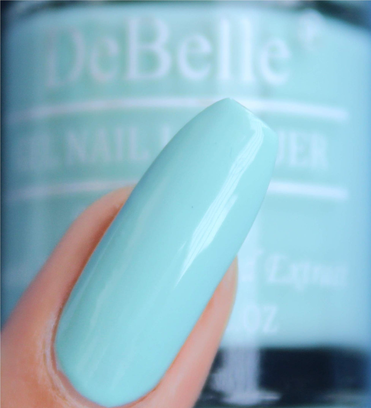 DeBelle Gel Blue Glossy Finish Nail Polish-Mint Blue(Mint Amour), 8 Ml - Enriched With Natural Seaweed Extract, Cruelty Free, Toxic Free
