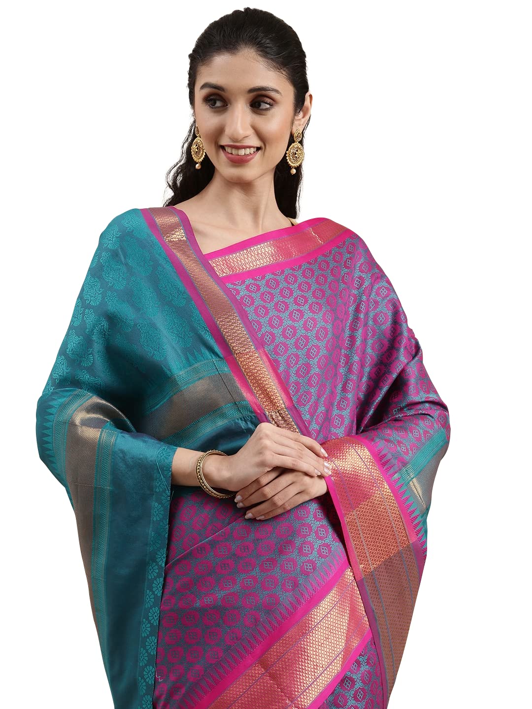 Pandadi Saree Women's  Cotton Silk Saree With Blouse Piece