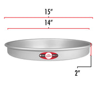 Fat Daddio's  Anodized Aluminum Round Cake Pan, 14 x 2 Inch, Silver 2