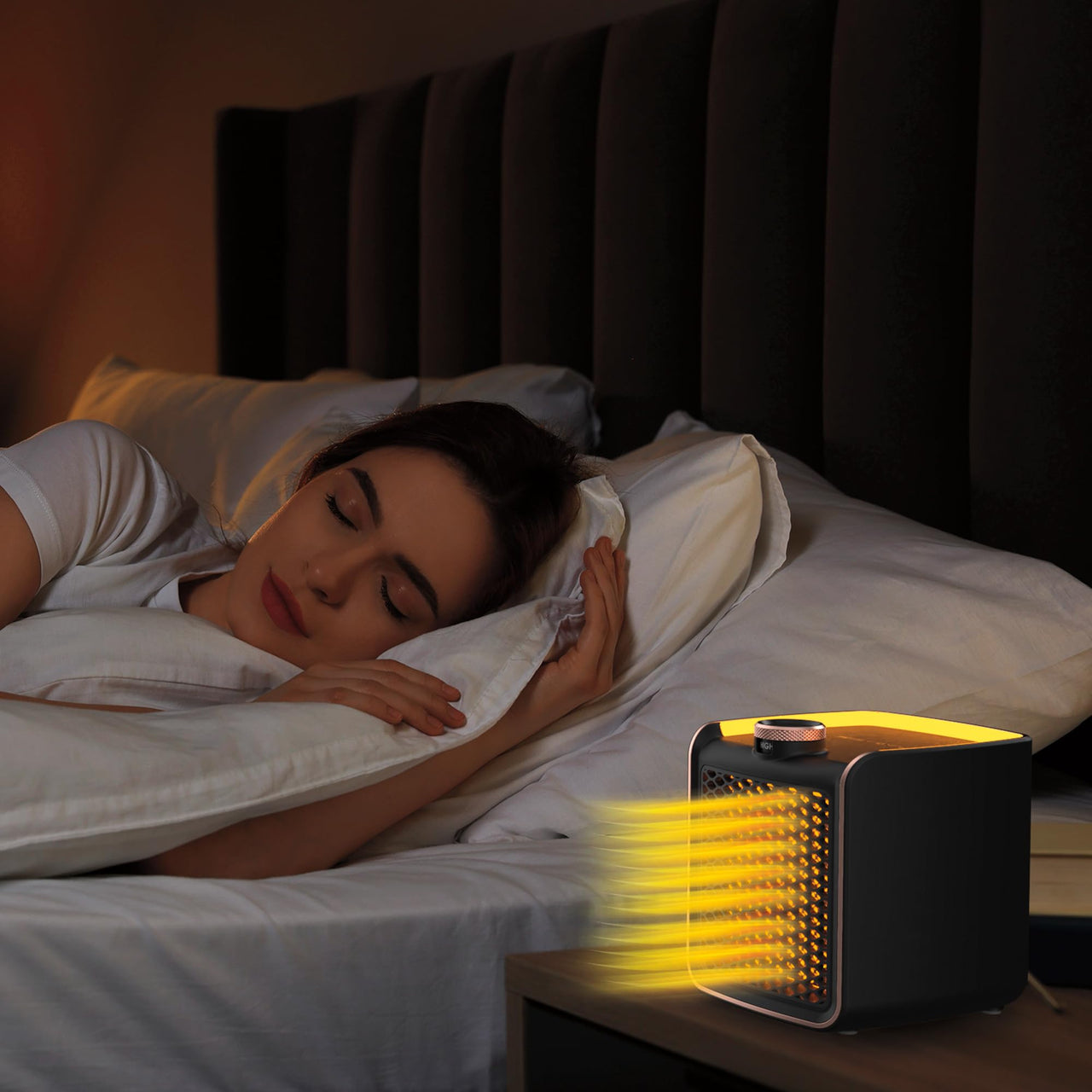 Ontel Handy Heater Turbo 800 Wall Outlet Small Space Heater with Adjustable Thermostat, Programmable 12-Hour Timer, Auto Shut Off - Quiet & Space-Saving Ceramic Mini Heater