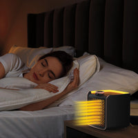 Ontel Handy Heater Turbo 800 Wall Outlet Small Space Heater with Adjustable Thermostat, Programmable 12-Hour Timer, Auto Shut Off - Quiet & Space-Saving Ceramic Mini Heater