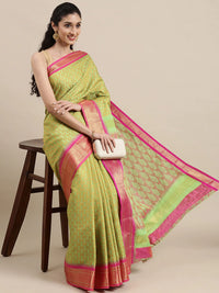 Pandadi Saree Women's  Cotton Silk Saree With Blouse Piece