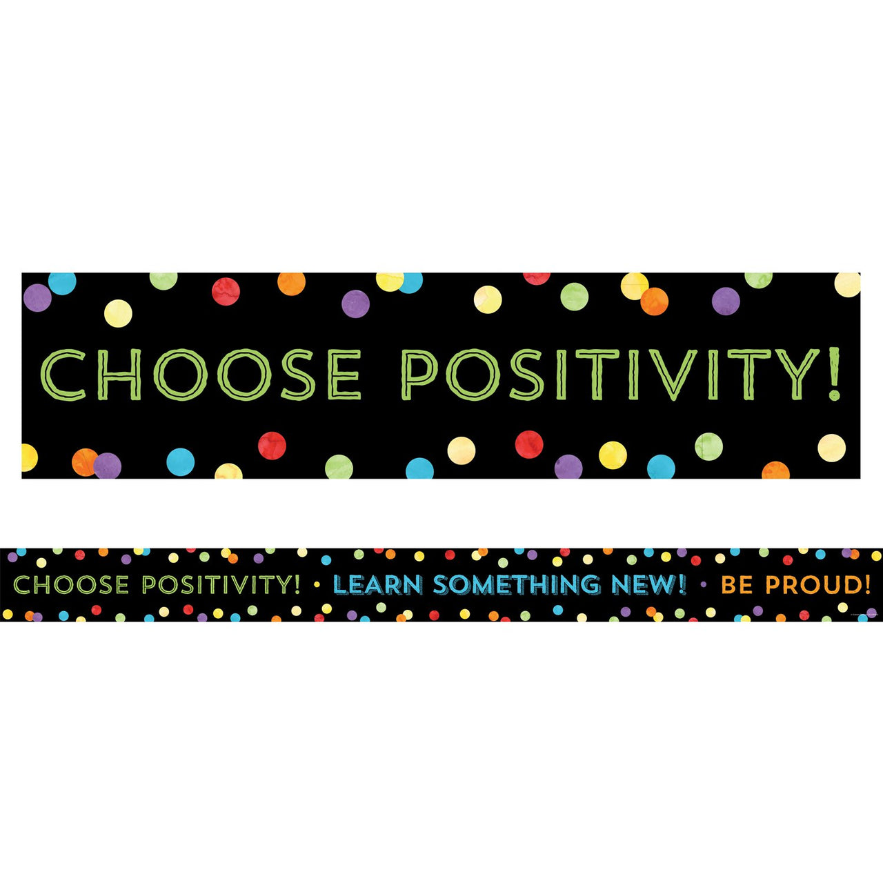 Carson Dellosa Education Carson Dellosa Celebrate Learning Think Positive Straight Borders (108303), 3’ x 3"