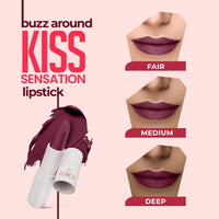 Juice Kiss Sensation Lipstick with Goodness of Bio Retinol, UV Protection & Long lasting Lipstick (Festive Maroon - M14)