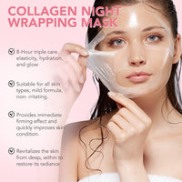 Collagen Night Wrapping Mask,Overnight Collagen Wrapping Mask,Collagen Peel Off Face Mask,Elasticity and Hydration Care,2.53 fl.oz