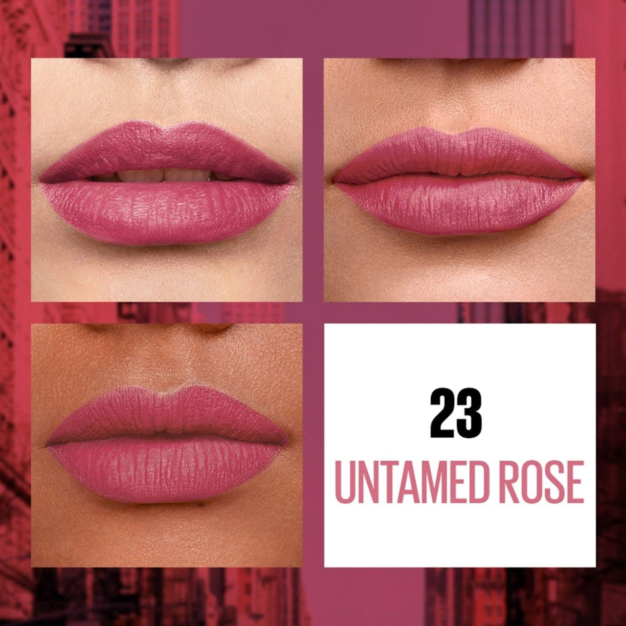 Maybelline New York Lipstick, Matte Finish, Non-Sticky and Non-Drying, Sensational Liquid Matte, 23 Untamed Rose, 7ml