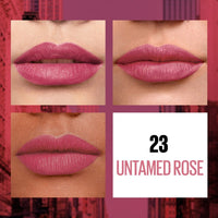 Maybelline New York Lipstick, Matte Finish, Non-Sticky and Non-Drying, Sensational Liquid Matte, 23 Untamed Rose, 7ml
