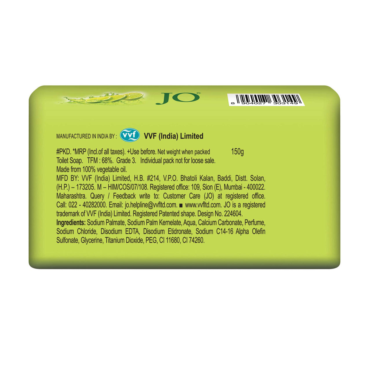 JO Lime Fresh Soap, 150gm (Pack of 16)