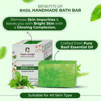 Passion Indulge Handmade Soap Basil Natural Bath Bar - Pack of 3