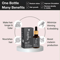 Yapidra Hair Growth Serum | 3% Redensyl, 4% Anagain, 3% Baicapil, 1% Capilia Longa | With Rosemary, Biotin & Rice Extract | Controls Hair Fall & Boosts Growth | Unisex | 30ml