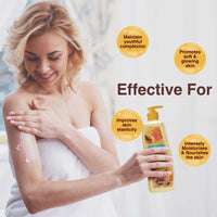 Olivia Honey Almond Body Lotion for Deep Hydration | Non-Sticky Moisturiser with Vitamin E | Repairs Skin, Reduces Wrinkles & Fine Lines, Improves Elasticity | For Rough, Acne-Prone Skin | 400ml