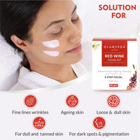 Glamveda Red Wine Advance Anti Ageing Facial kit Pack Of 2 | 6 Steps Facial Kit | 80 gm