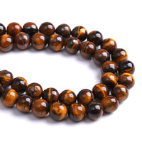 10MM 36PCS Natural Stone Yellow Tiger Eye Stone with Iron Mine Beads for Jewelry Making DIY Bracelet Energy Crystal Healing Power Iron Yellow Tiger Eye 10mm