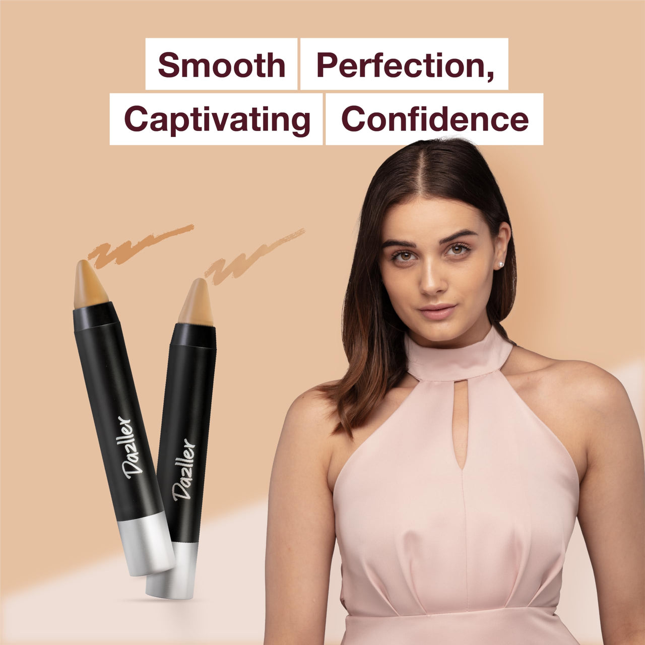 Dazller Blend 'N Brighten Concealer Stick, Creamy, No Caking, Full Coverage, Long lasting, Water-resistant, 190 - Eastlake Gold, 4.5g