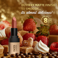 FACES CANADA Comfy Matte Velvet Touch Lipstick - Mocha Mousse 14, 4.2g | Velvety Matte Finish | 8HR Longstay | Intense Colour | Hydrating Lips | Smooth Application | Foodproof & Crackproof