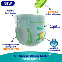 Pampers All round Protection Pants Style Baby Diapers, X-Large (XL) Size, 56 Count, Anti Rash Blanket, Lotion with Aloe Vera, 12-17kg Diapers