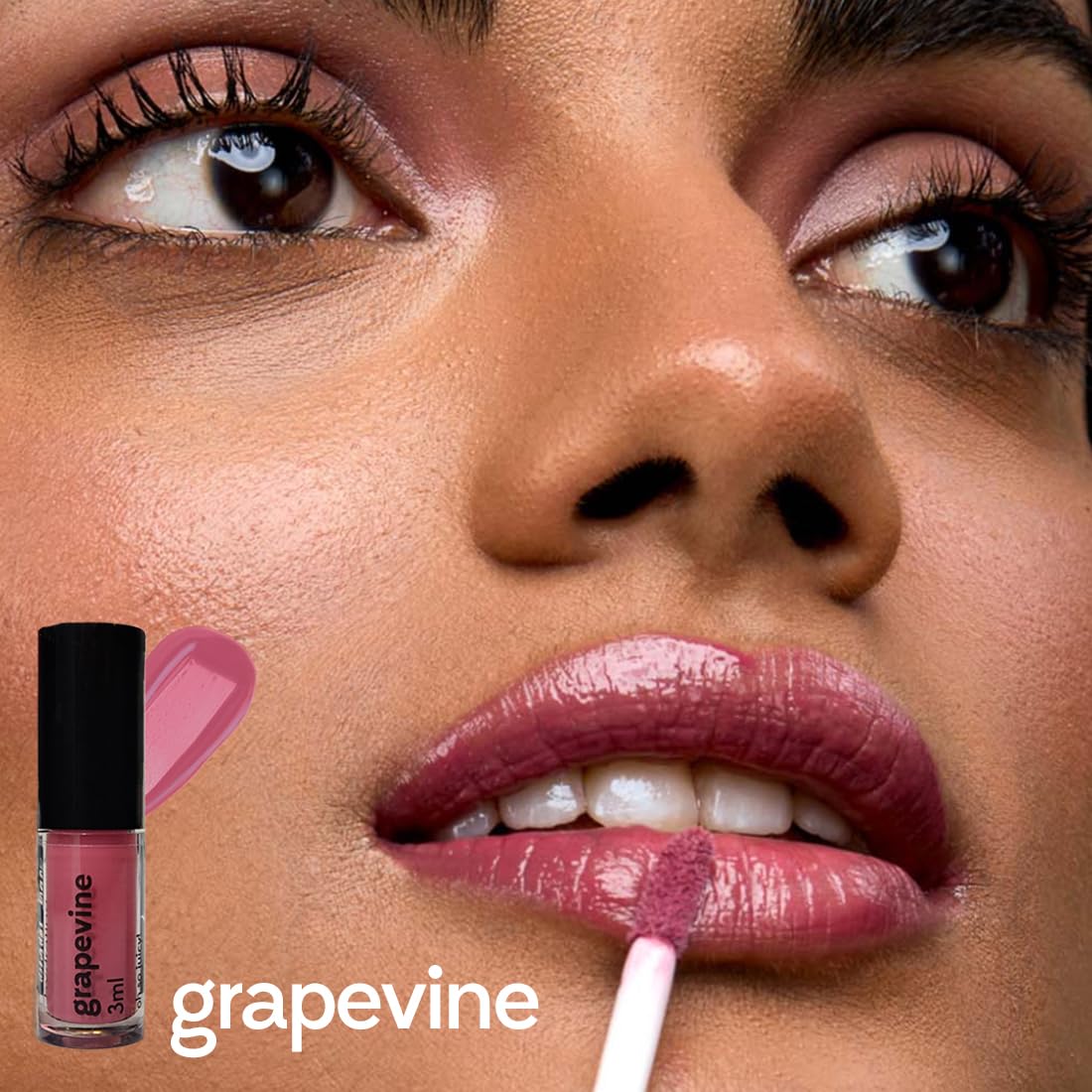 Ruby's Organics Mini Lip Oil Gloss for Women & Girls, All Skin Tones- Moisturizing, Long Lasting, Non Sticky & Non Drying Formula, Glossy Texture, Natural Lip Makeup, Paraben Free - Grapevine, 3 ml