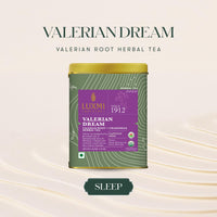 LUXMI Estates Sleep Tea With Valerian Root 50 gram Tin Pack, With Chamomile, Lavender & Valerian Root | Caffeine Free Tea Bags For Insomnia Anxiety & Stress Relief, Relaxation, Restful and Peaceful Sleep With Wellness Herbal Tea, 25 Cups