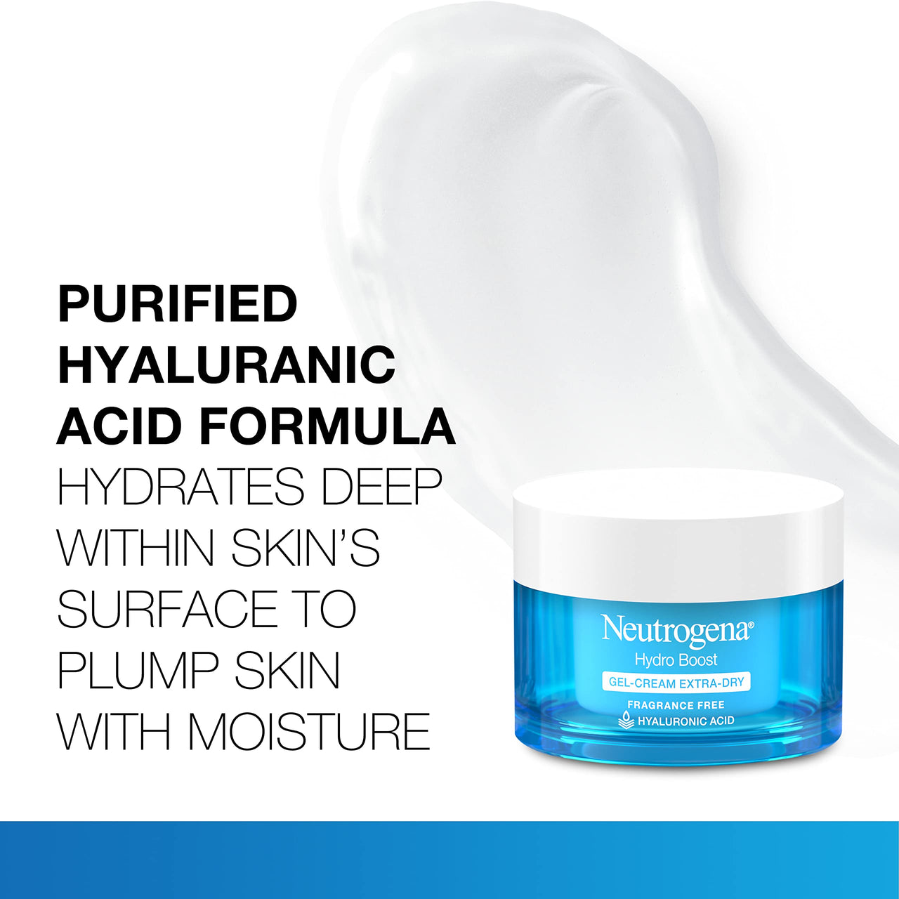 Neutrogena Hydro Boost Hyaluronic Acid Hydrating Gel-Cream Face Moisturizer to Hydrate & Smooth Extra-Dry Skin, Oil-Free, Fragrance-Free, Non-Comedogenic & Dye-Free Face Lotion, 1.7 oz