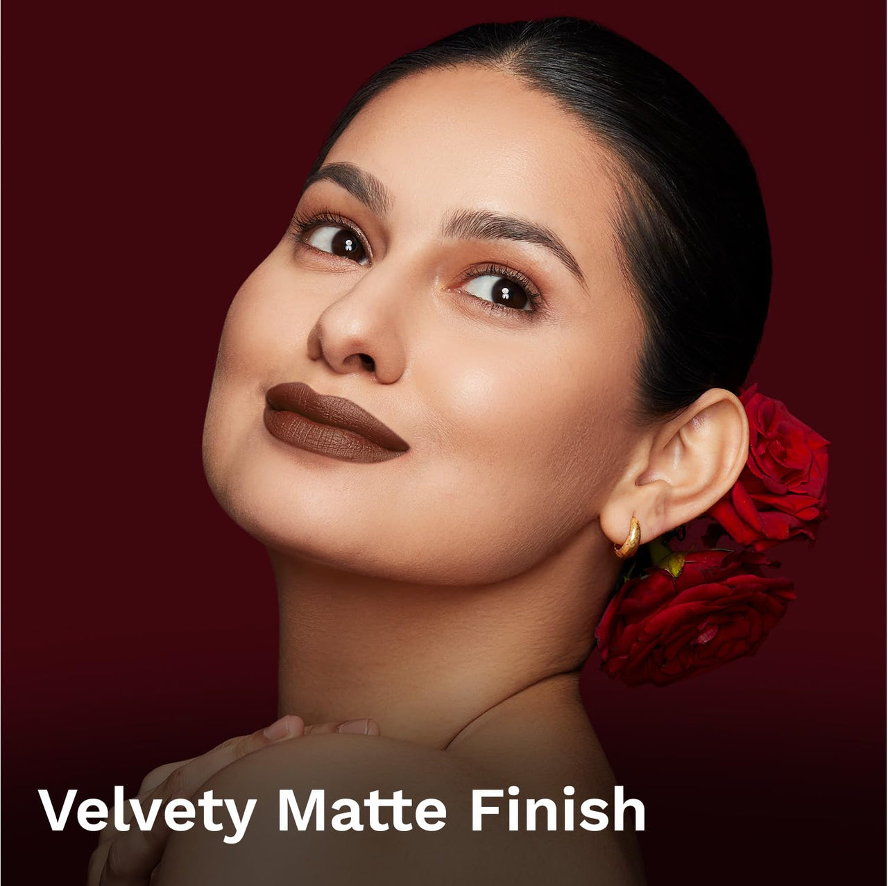 Pilgrim Matte Me Up Bullet Lipstick 4.2g | Creamy, Lightweight, Bold, Non Drying | SPF 30 | Enriched With Hyaluronic Acid & Spanish Squalane | Lipstick for dusky skin tone | Chocolate Tease -32