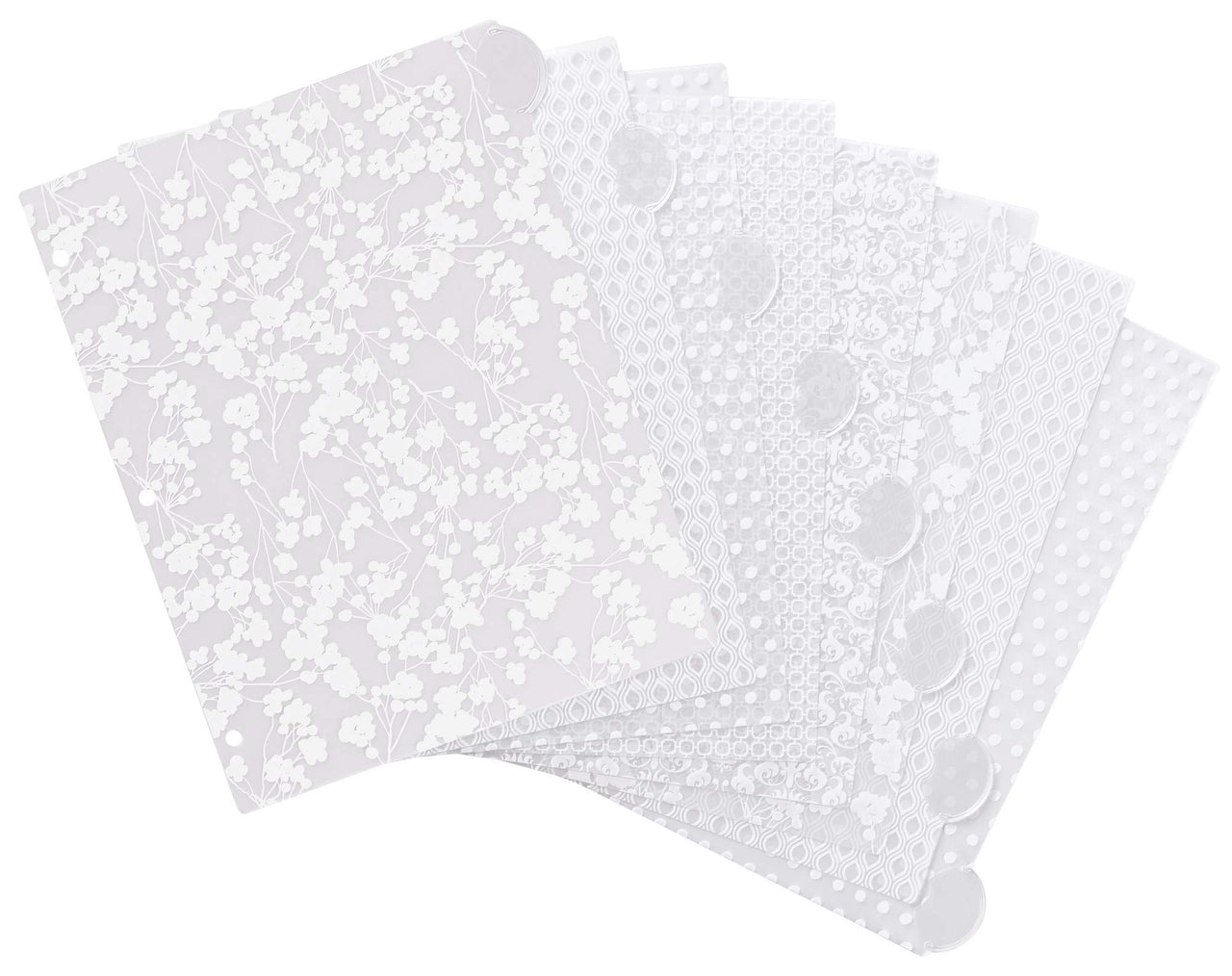 Avery Insertable Style Edge Plastic Dividers for 3 Ring Binders, 8-Tab Set, Assorted White Frosted Designs, 1 Set (11291)