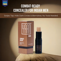 Yaanman Yaan Man Natural Concealer For Men for Normal Skin(Dark Shade), 4.4g|Erase Dark Circles, Scars, Pigmentation| Perfection Stick For Perfect Skin, Medium Coverage|With Shea Butter and Vitamin E