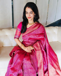 Avantika Fashion Women's  Soft Lichi Silk Banarasi Kanjivaram Saree With Blouse Piece